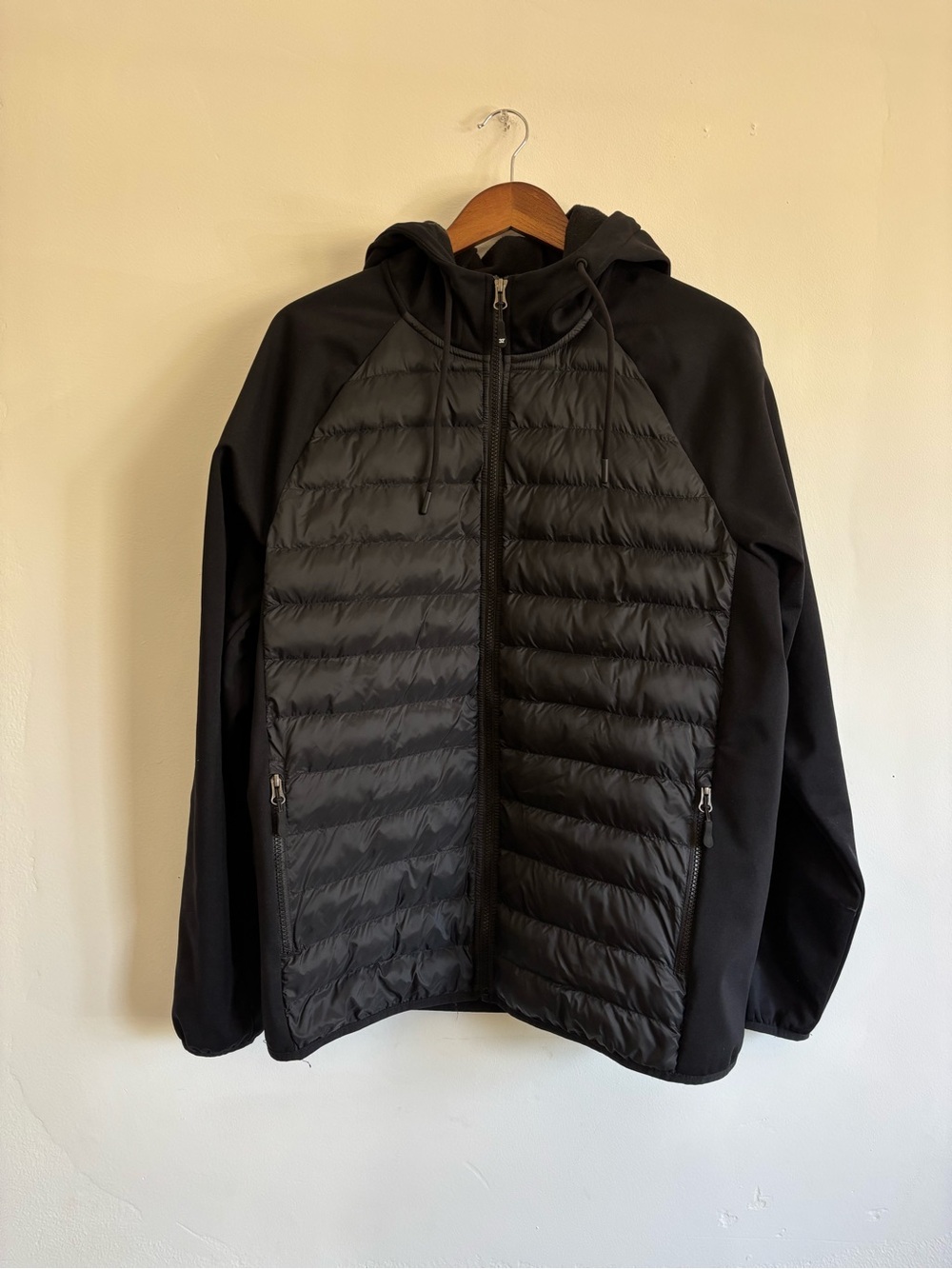 32 Degrees Black Quilted Hooded Puffer Jacket